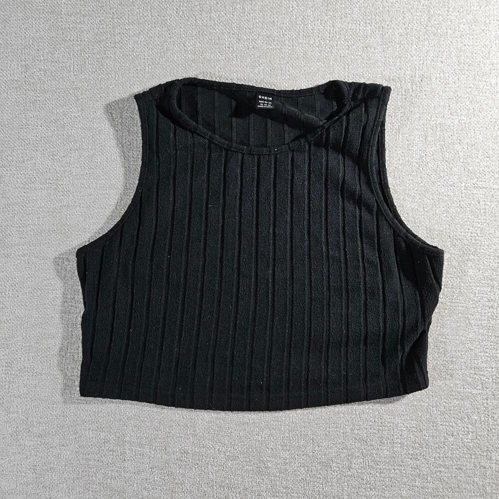 Shein Black Sweater Vest Womens XL Knit Sleeveless Casual Layering